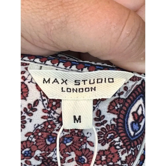 Max Studio Women's Floral Maxi Dress V-Neck Long Sleeve Size M - Picture 9 of 14